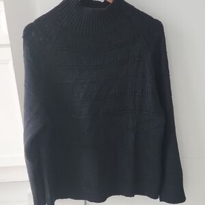 Black Ribbed Women's Sweater